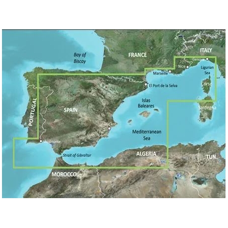 Carta Náutica BlueChart® g3 Vision HD Mediterráneo